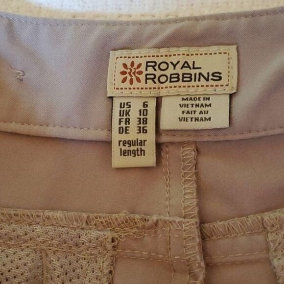 Royal Robbins Vintage‎ High Waisted Beige Flared Sz. 6 Pants with Pockets - Picture 6 of 9
